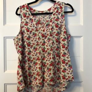 ModCloth flowery pintuck tank - Sz 1x